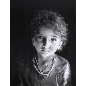 M. Rustam Khan, 14 x 18 Inch, Charcoal On Paper, Figurative Painting, AC-RUK-001